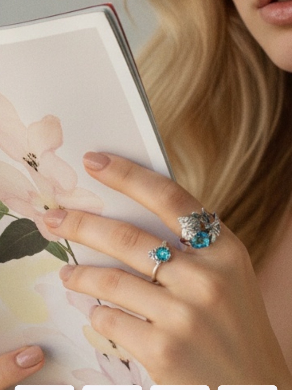 Jeweled DragonFly Ring Silver Band Blue Color Cubic Zirconia Insect Women’s 6